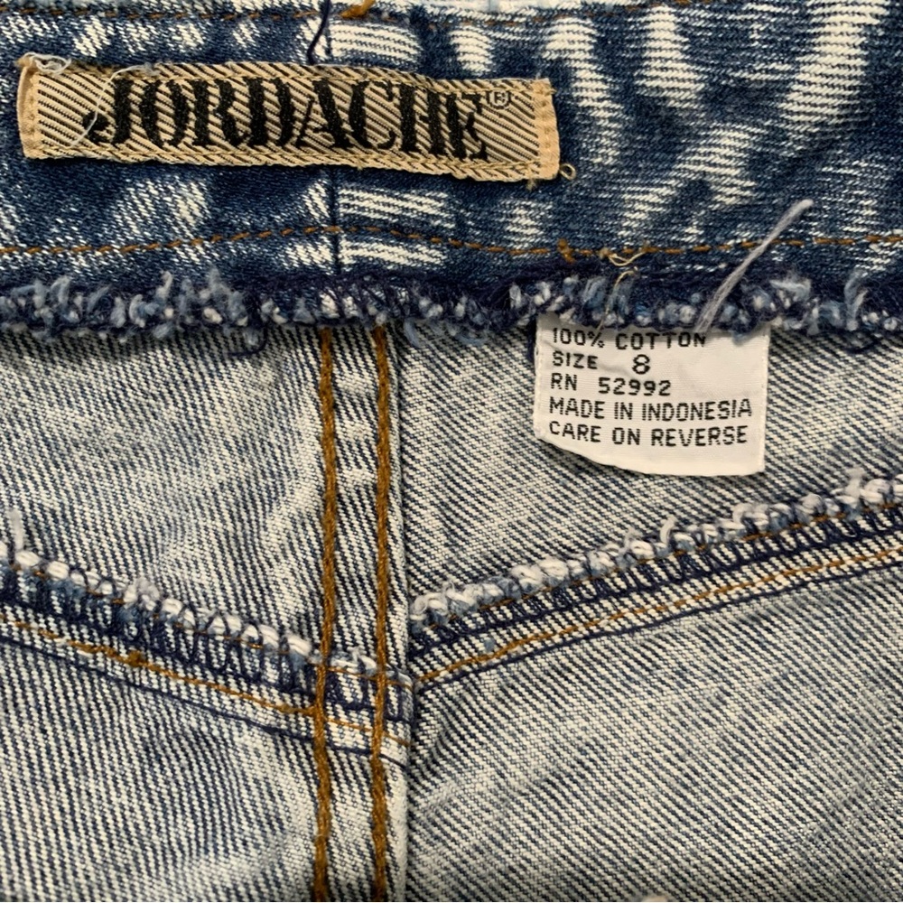 Vtg Jordache Jeans Womens 8 Acid Wash Bare Back Pleated High Rise Tapered Baggy - Picture 15 of 16